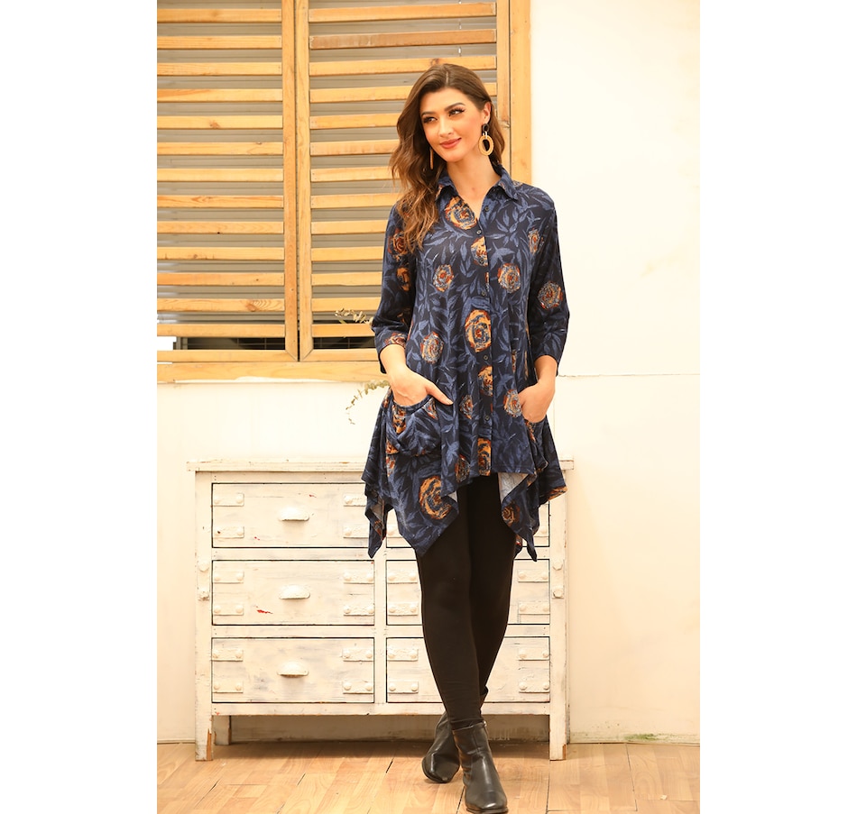 Image 492225_MSTRS.jpg, Product 492-225 / Price $29.33, Orange Fashion Village Button Front Sharkbite Tunic from Orange Fashion Village on TSC.ca's Fashion department