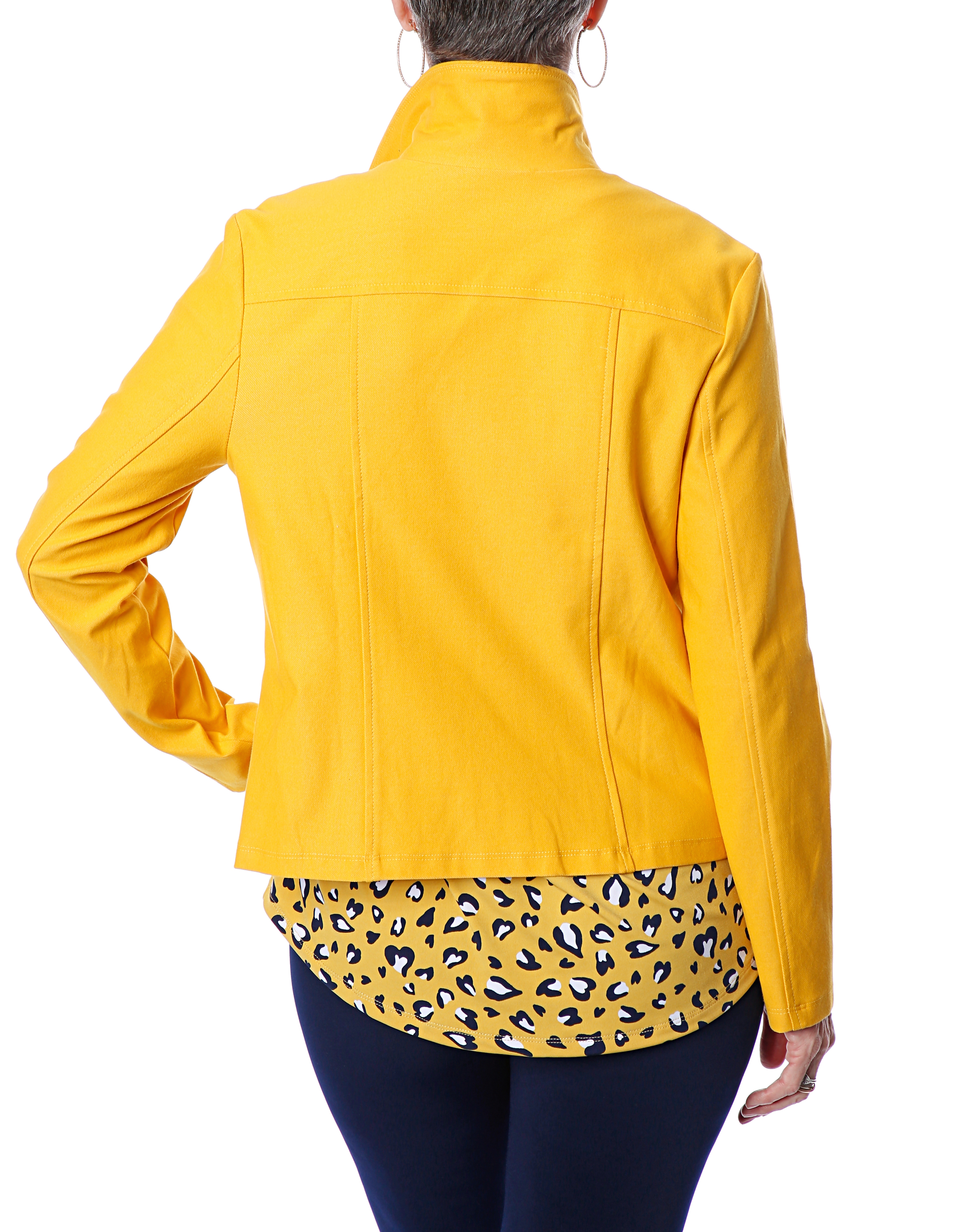 Kim & Co. Deluxe Denim Knit Zip Front Jacket With Collar - TSC.ca