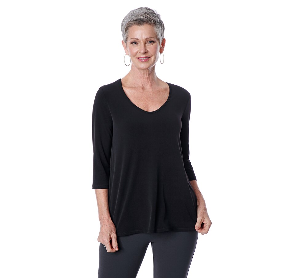 Image 492288_BLK.jpg, Product 492-288 / Price $22.33, Kim & Co. Brazil Knit 3/4 Sleeve Top from Kim & Co. on TSC.ca's Fashion department