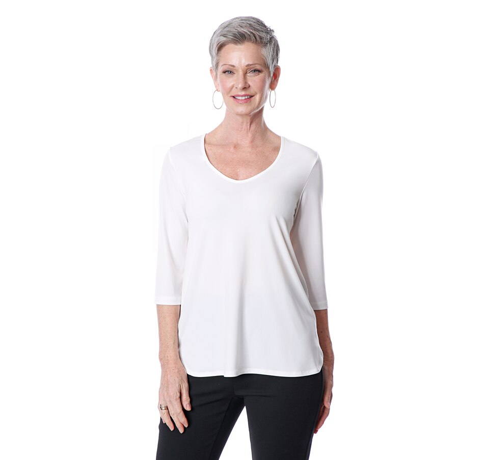 Image 492288_ECR.jpg, Product 492-288 / Price $22.33, Kim & Co. Brazil Knit 3/4 Sleeve Top from Kim & Co. on TSC.ca's Fashion department