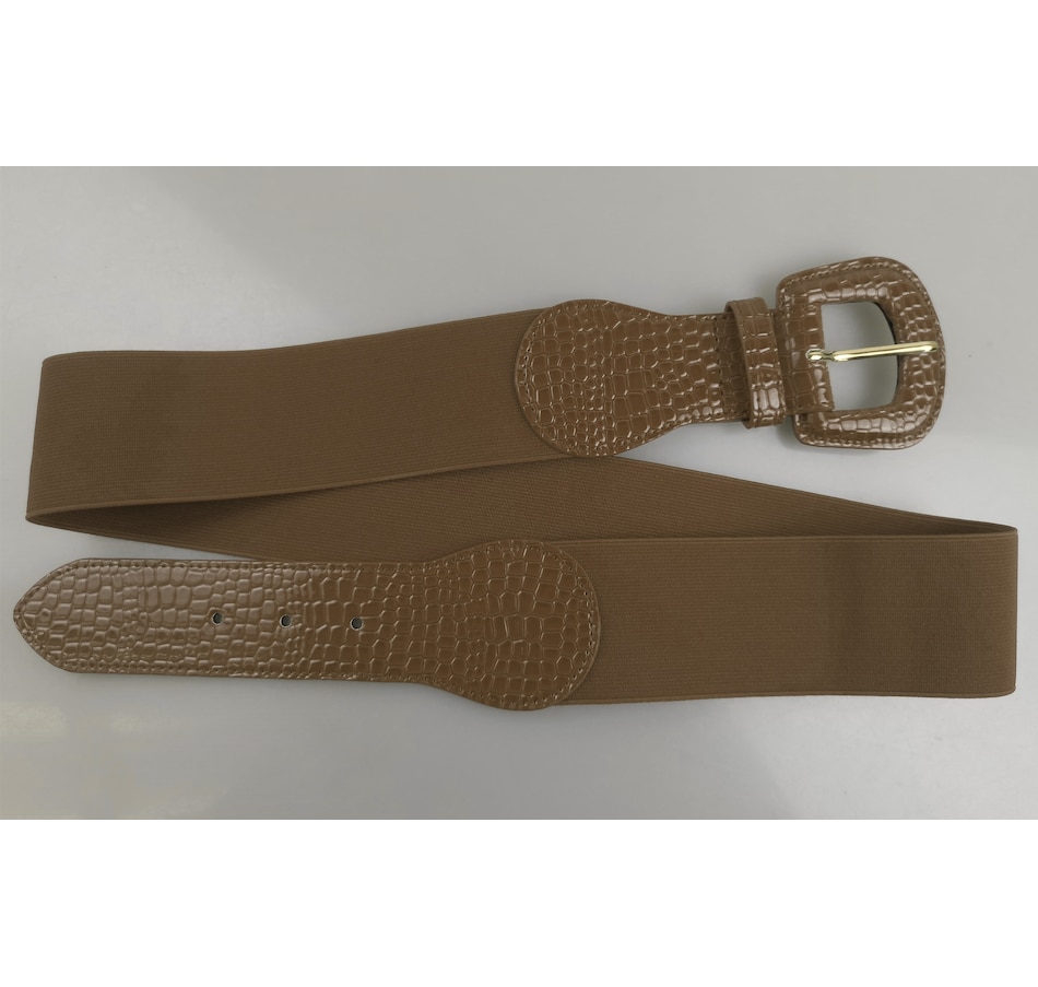 Ctm Women's Elastic Braided Stretch Belt, Large, Brown : Target