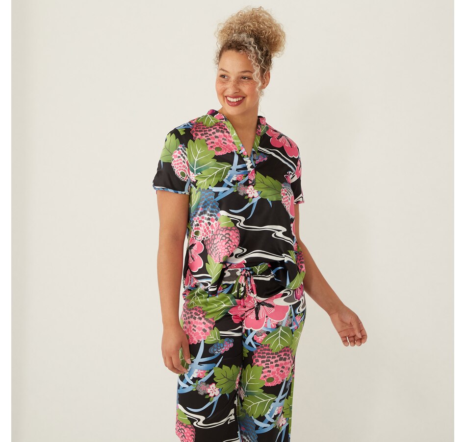 Image 492294_BKMU.jpg , Product 492-294 / Price $110.00 , N Natori Stretch Silky Satin Short Sleeve PJ Set from N Natori on TSC.ca's Fashion department