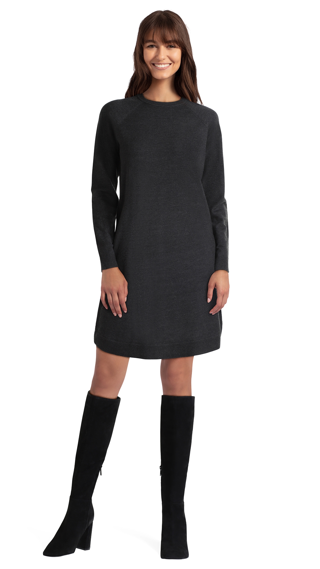 H Halston Studio Long Sleeve Sweater Dress