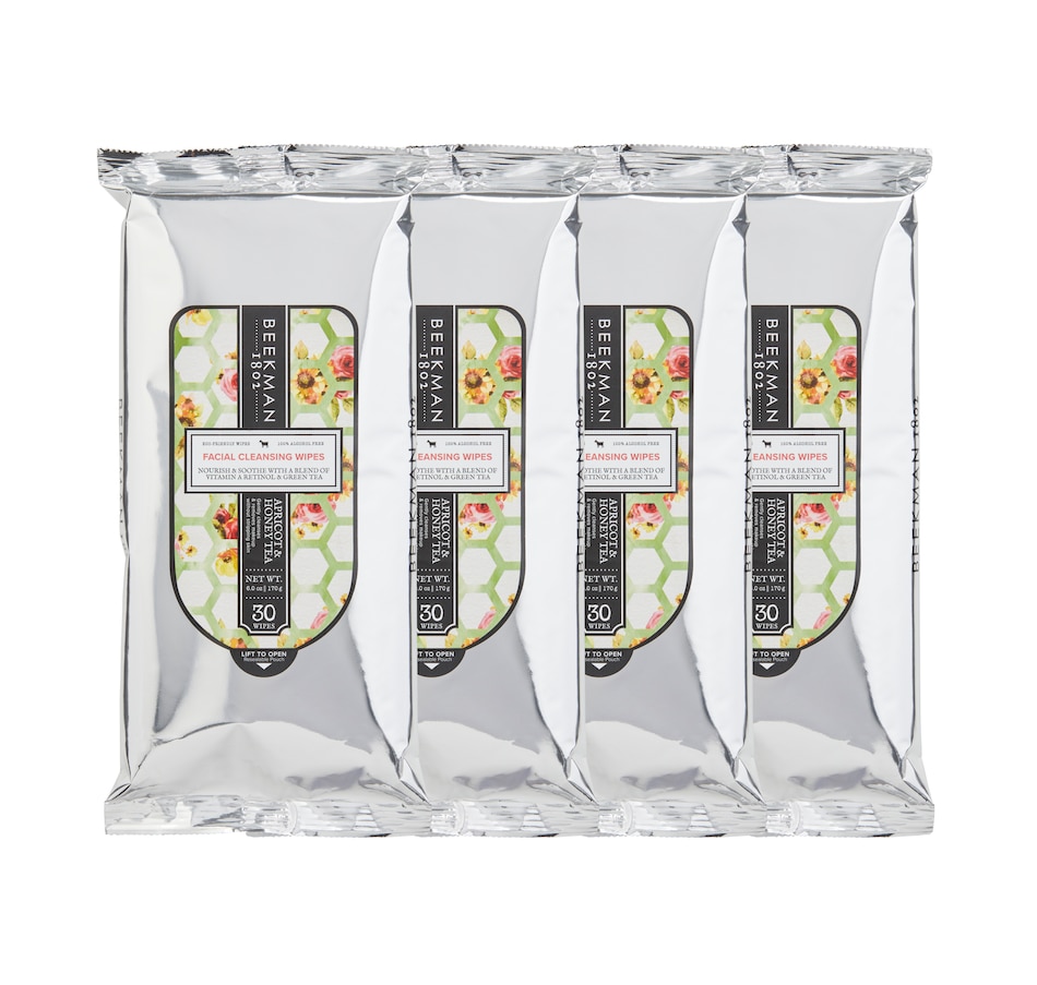 Image 495004_APRTA.jpg, Product 495-004 / Price $34.50, Beekman 1802 Goat Milk Facial Cleansing Wipes - 4-Pack from Beekman 1802 on TSC.ca's Beauty department