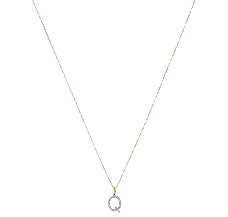Image 496771_ALTMORE1.jpg, Product 496-771 / Price $479.99, 14K White Gold 0.20 ctw Diamond Initial Pendant with Chain from Diamond Show on TSC.ca's Jewellery department