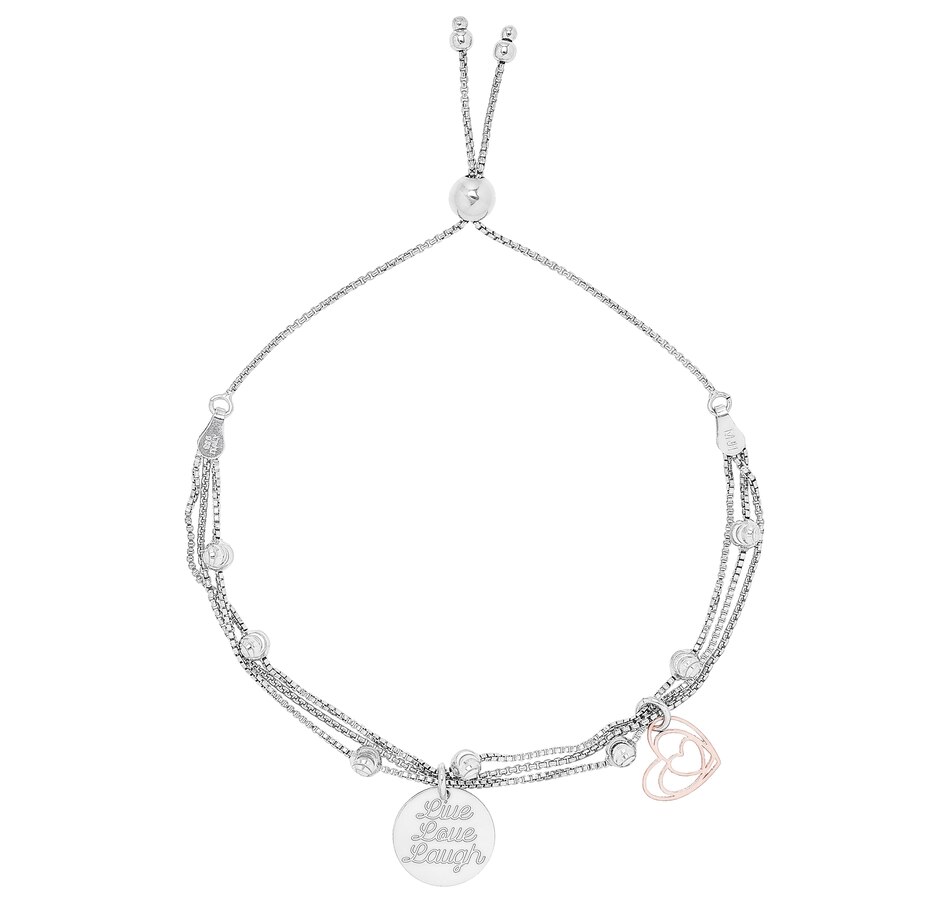 tsc.ca Silver Gallery Sterling Silver Message Adjustable Slide Bracelet