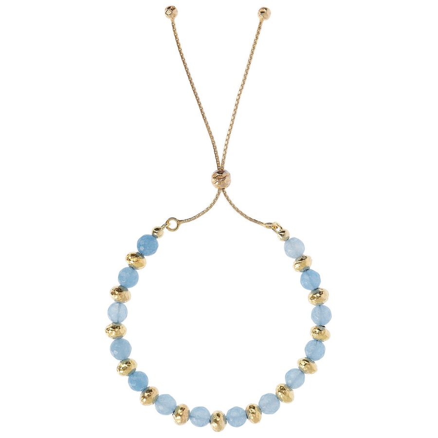 Image 500145_LBQTE.jpg, Product 500-145 / Price $39.33, Etrusca Hammered Roundel Bead and Gemstone Adjustable Slider Bracelet from Etrusca Jewellery on TSC.ca's Jewellery department