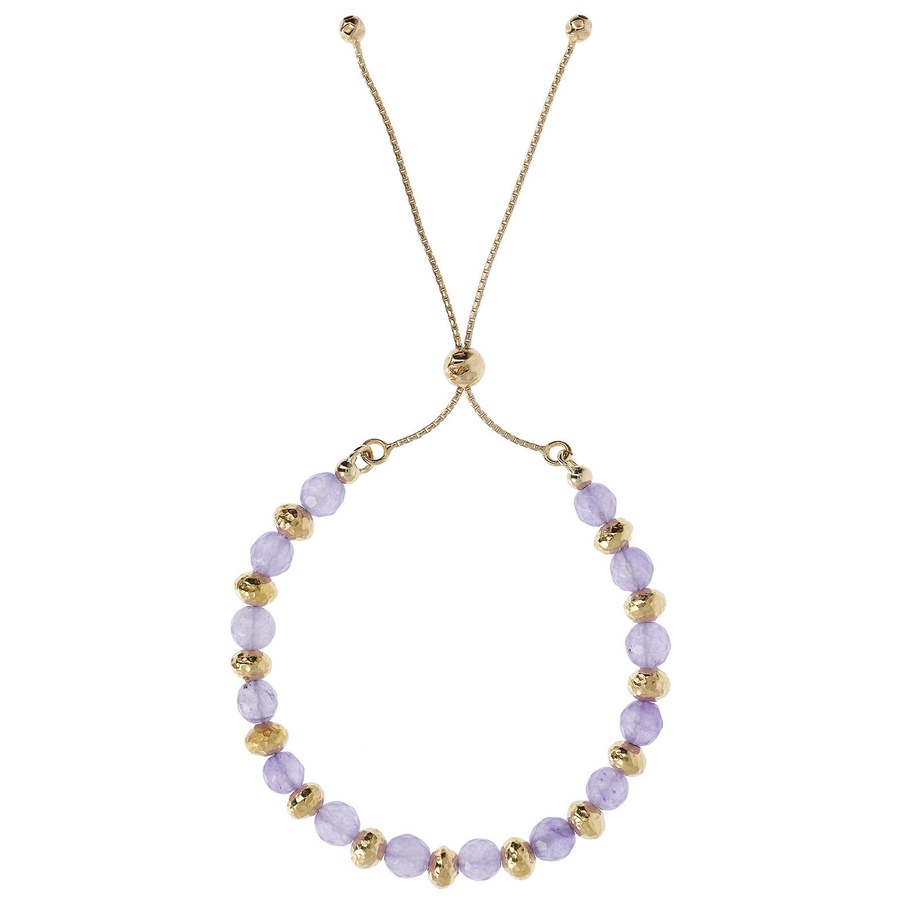 Image 500145_LVQTE.jpg, Product 500-145 / Price $39.33, Etrusca Hammered Roundel Bead and Gemstone Adjustable Slider Bracelet from Etrusca Jewellery on TSC.ca's Jewellery department