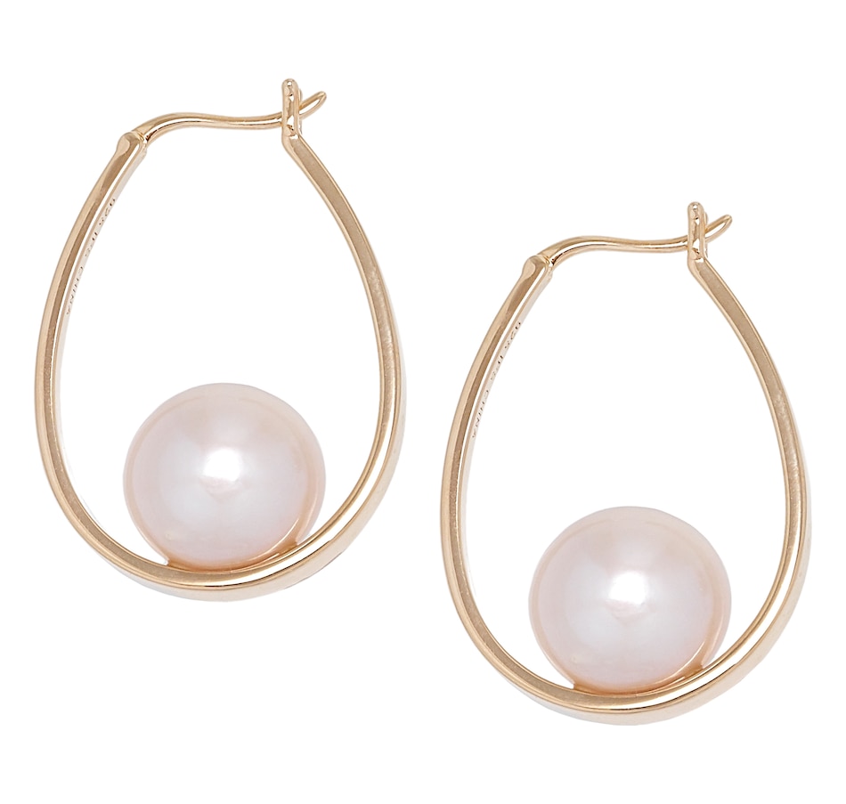 Cream  Freshwater Pearl Art Mobile Earrings