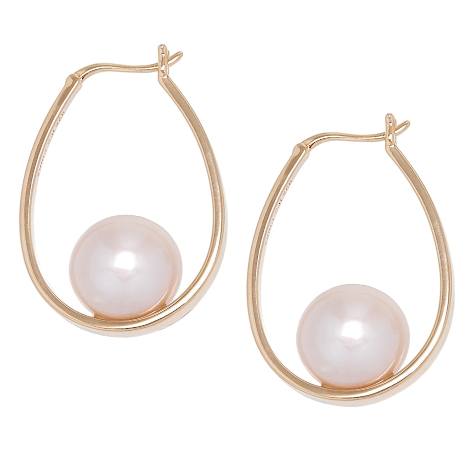 Cream Freshwater Pearl Art Mobile Earrings