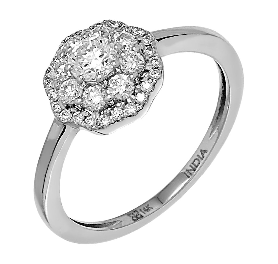 Image 501297_WGL.jpg, Product 501-297 / Price $929.33, Inspire Diamonds 14K White Gold 0.65 ctw Diamond Cluster Ring from Inspire Diamonds on TSC.ca's Jewellery department
