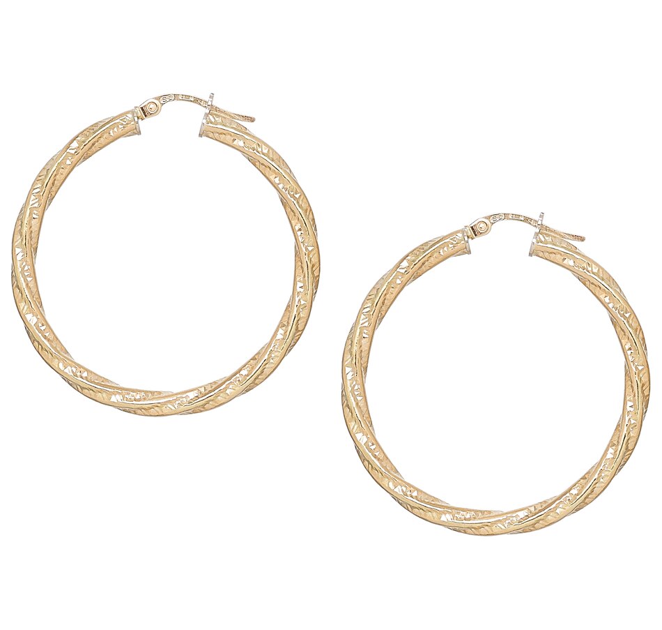 tsc.ca - UnoAErre 18K Yellow Gold Twisted Hoop Earrings