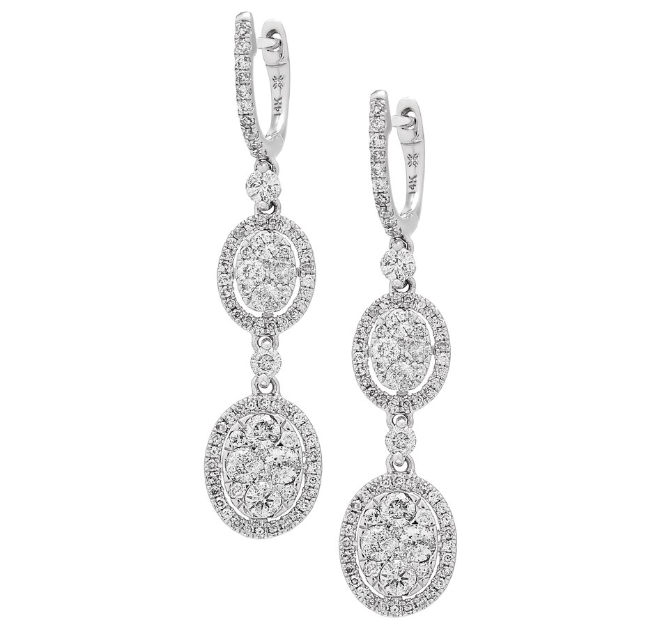 Jewellery - Earrings - 14K White Gold 1.65ctw Diamond Drop Earrings ...