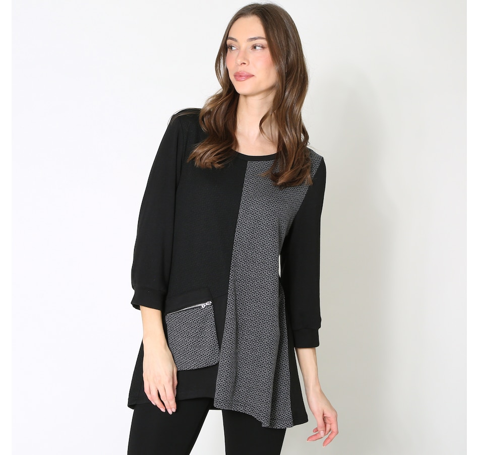 Image 502919_GRY.jpg, Product 502-919 / Price $39.33, Red Coral Colour Block Tunics with Pocket & Removable Unity Scarf from Red Coral Fashions on TSC.ca's Fashion department