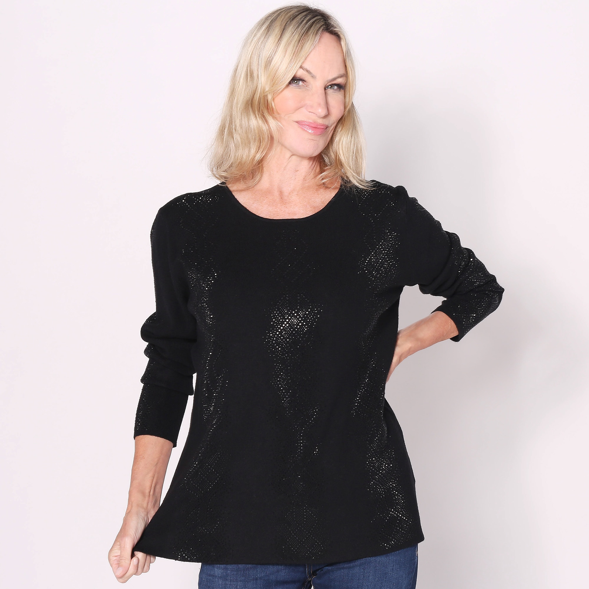 Black sparkle sweater hotsell