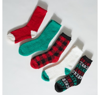 Cuddl Duds 5 Pack Ladies Cozy Crew Sock