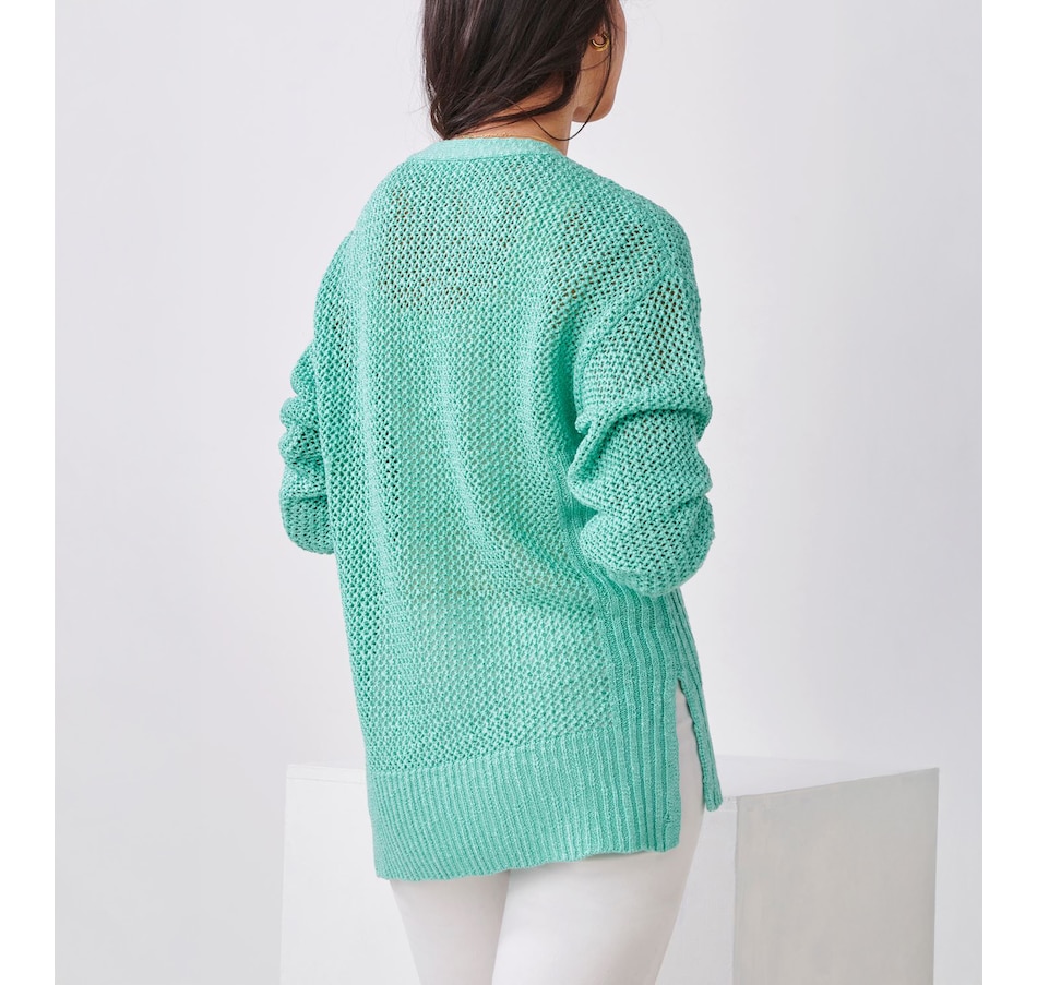 Image 505145_ALTMORE1.jpg, Product 505-145 / Price $54.88, Charlie Paige Long Sleeve V-neck Mesh Cardigan from Charlie Paige on TSC.ca's Fashion department