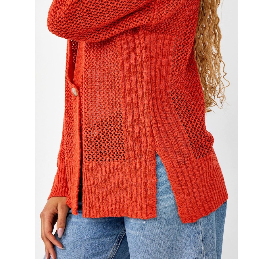 Image 505145_ALTMORE2.jpg, Product 505-145 / Price $54.88, Charlie Paige Long Sleeve V-neck Mesh Cardigan from Charlie Paige on TSC.ca's Fashion department