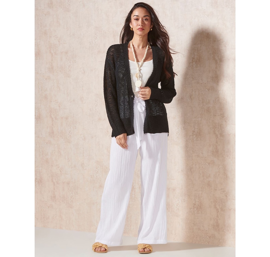 Image 505145_ALTMORE3.jpg, Product 505-145 / Price $54.88, Charlie Paige Long Sleeve V-neck Mesh Cardigan from Charlie Paige on TSC.ca's Fashion department