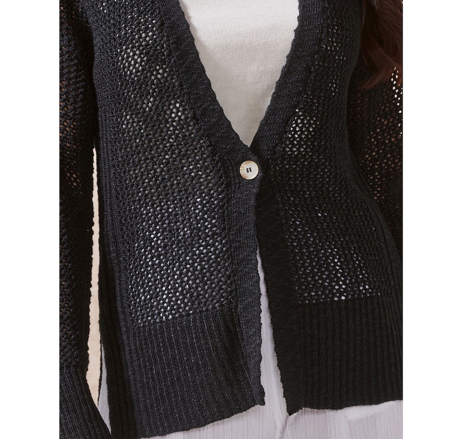 Image 505145_ALTMORE4.jpg, Product 505-145 / Price $54.88, Charlie Paige Long Sleeve V-neck Mesh Cardigan from Charlie Paige on TSC.ca's Fashion department