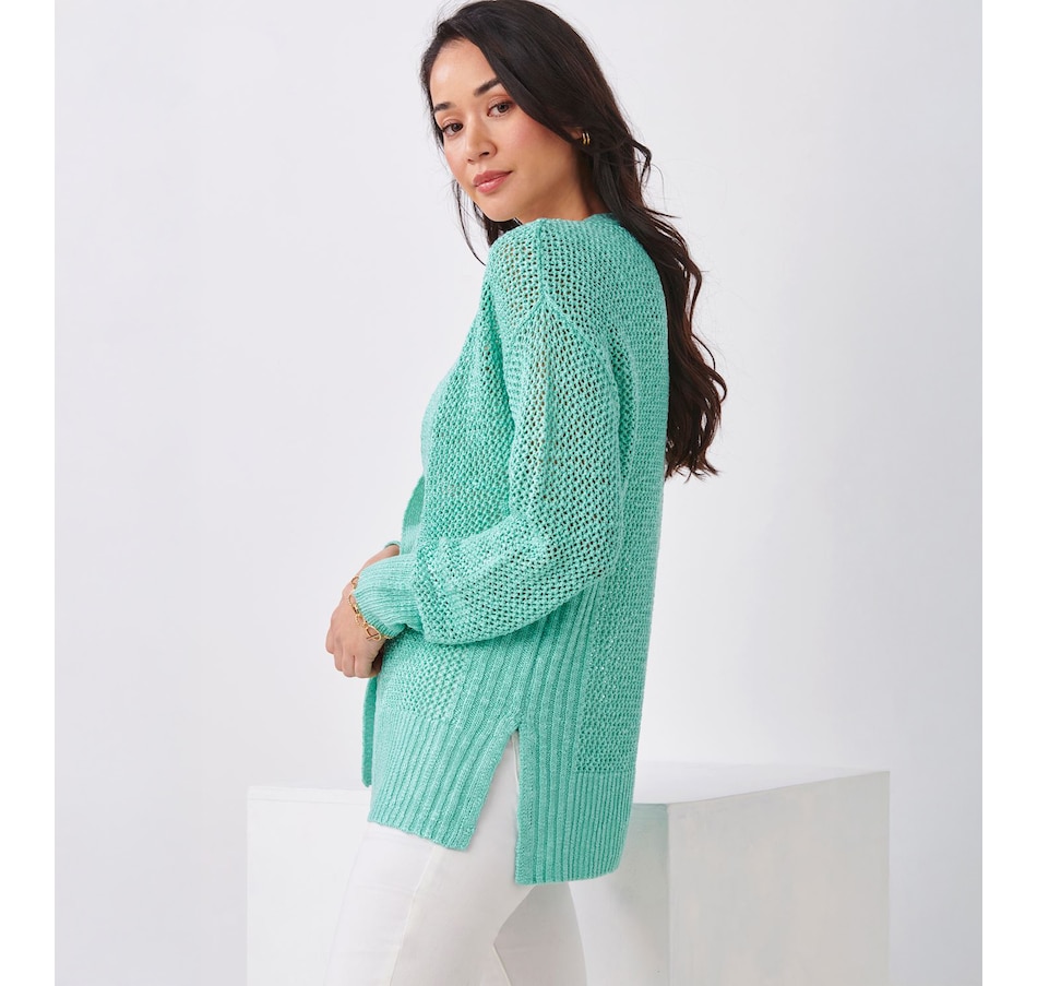 Image 505145_ALTMORE6.jpg, Product 505-145 / Price $54.88, Charlie Paige Long Sleeve V-neck Mesh Cardigan from Charlie Paige on TSC.ca's Fashion department