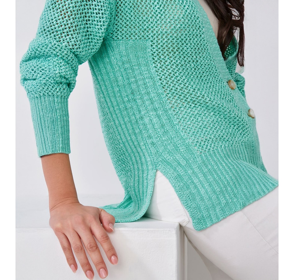 Image 505145_ALTMORE7.jpg, Product 505-145 / Price $54.88, Charlie Paige Long Sleeve V-neck Mesh Cardigan from Charlie Paige on TSC.ca's Fashion department