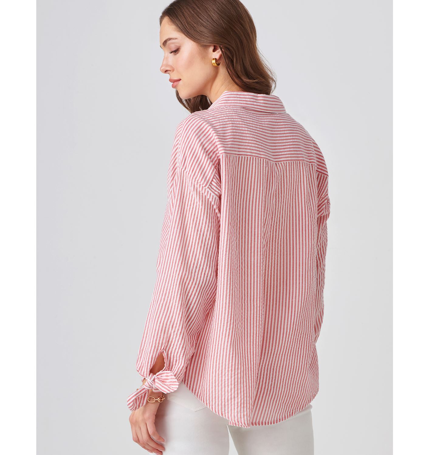 Charlie Paige Seer Sucker Button Front Blouse - TSC.ca