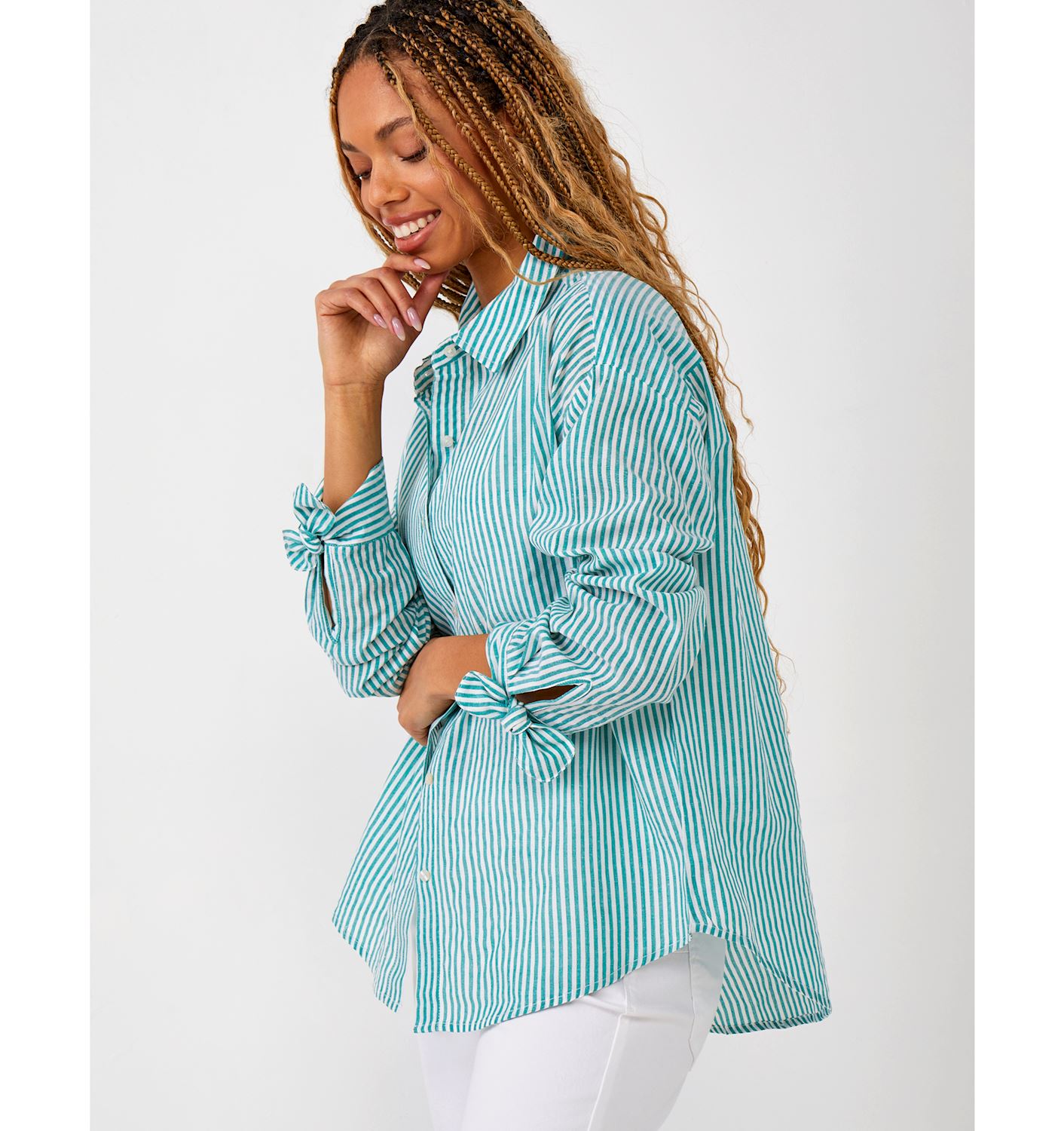 Charlie Paige Seer Sucker Button Front Blouse - TSC.ca