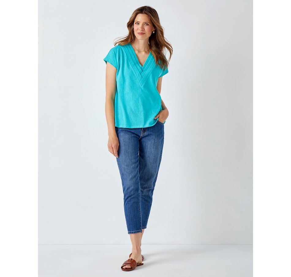 Image 505177_AQA.jpg, Product 505-177 / Price $24.88, Charlie Paige Elevated Deep V-Tee from Charlie Paige on TSC.ca's Fashion department