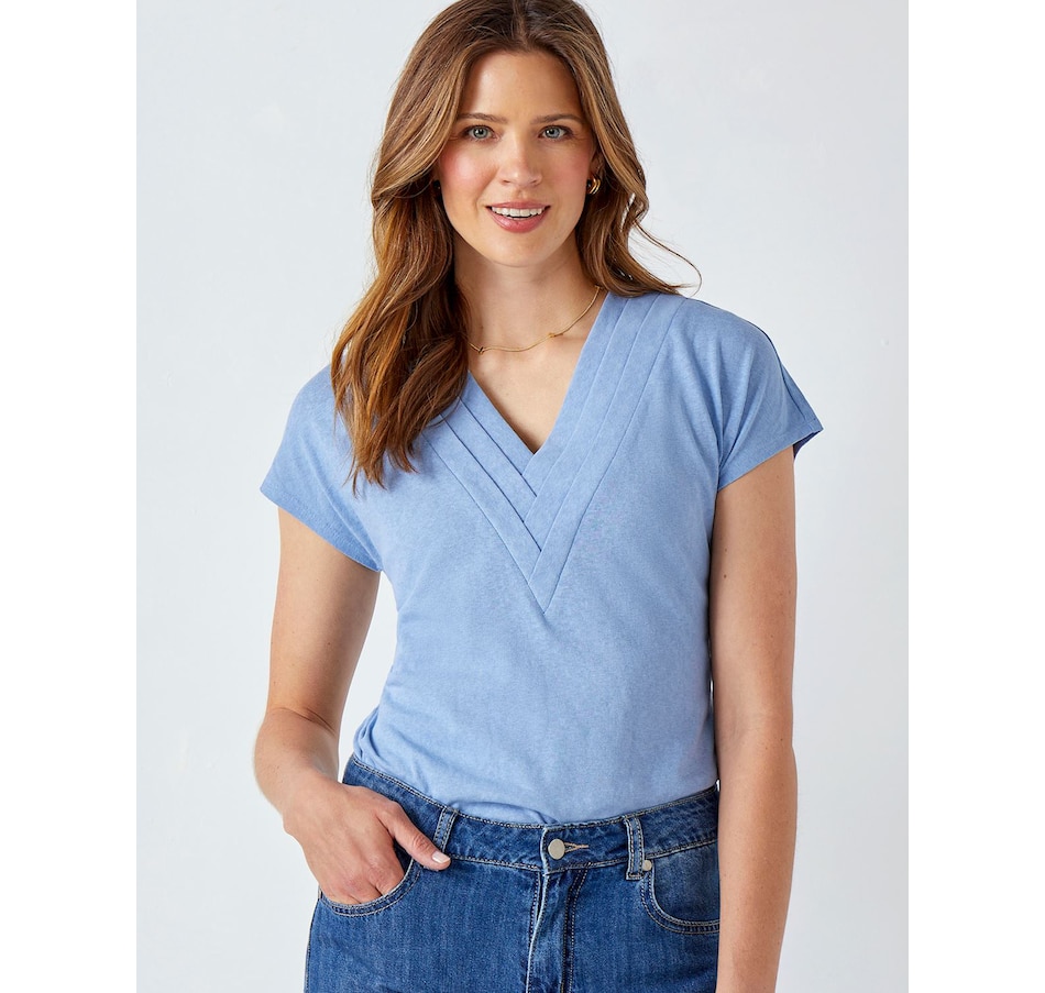 Image 505177_LTB.jpg, Product 505-177 / Price $24.88, Charlie Paige Elevated Deep V-Tee from Charlie Paige on TSC.ca's Fashion department