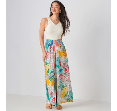 Charlie Paige Elastic Waistband Printed Pant