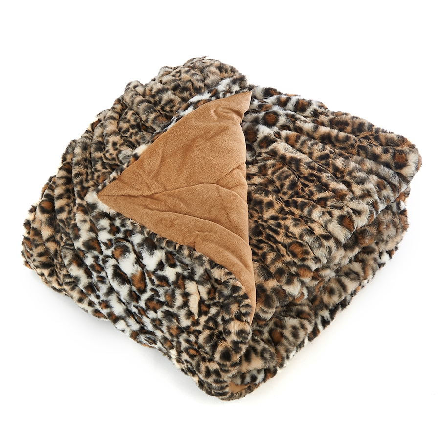 Image 505304_CLANI.jpg, Product 505-304 / Price $158.00, Guillaume Faux Fur 56" x 70" Ruched Throw from Guillaume on TSC.ca's Home & Garden department