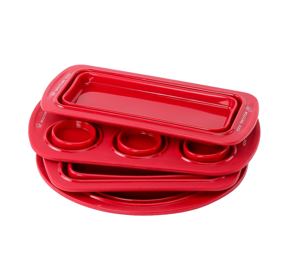 Wolfgang Puck 4-piece Silicone Collapsible Bakeware Set Refurbished Red