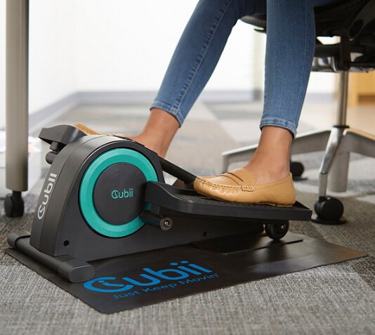 Compact Seated Elliptical with Built-in Display Monitor and Non-Slip Mat Cubii Jr 