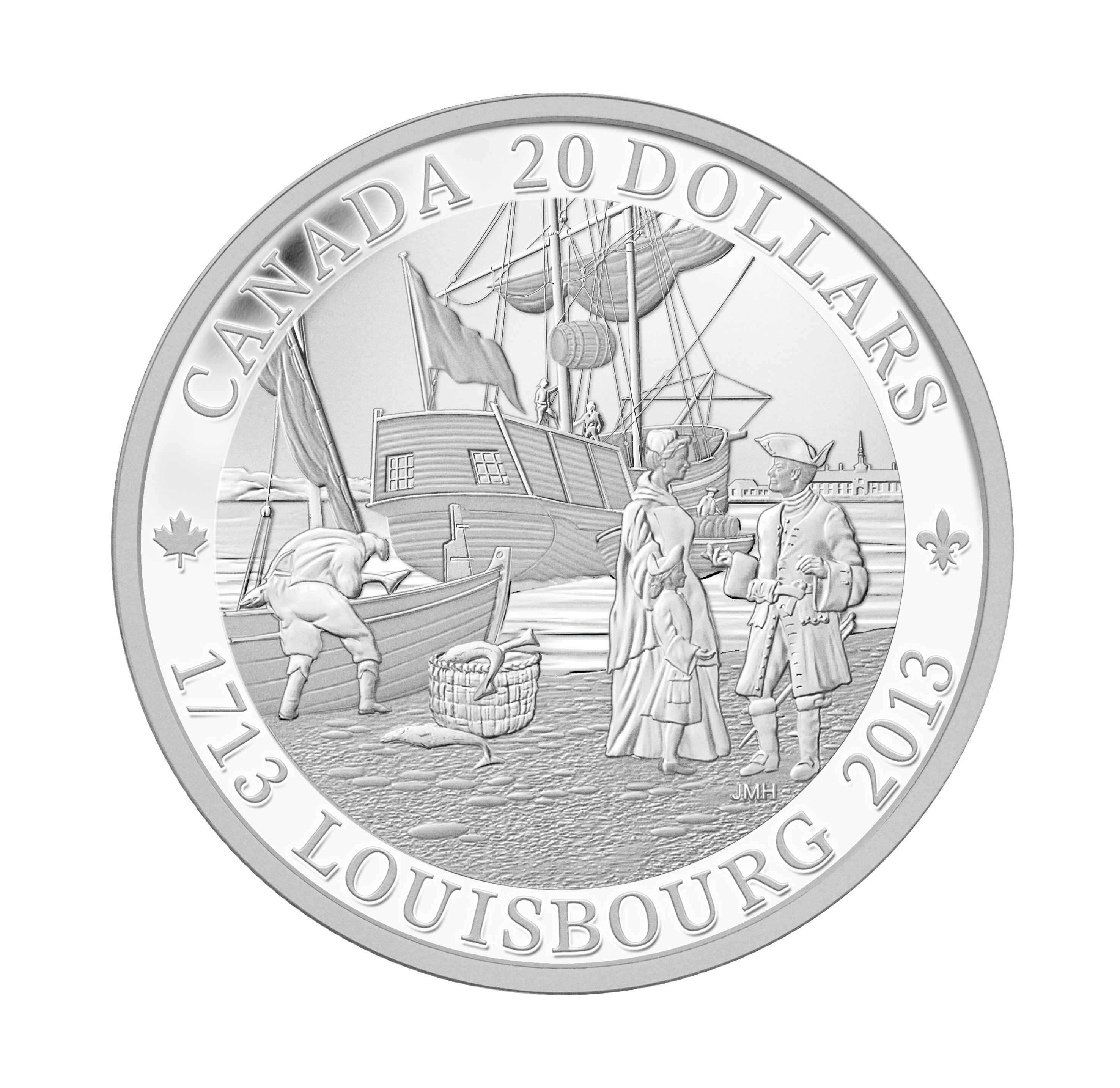2013 Proof $20 300th Anniversary Louisbourg Canada .9999 silver twenty dollars