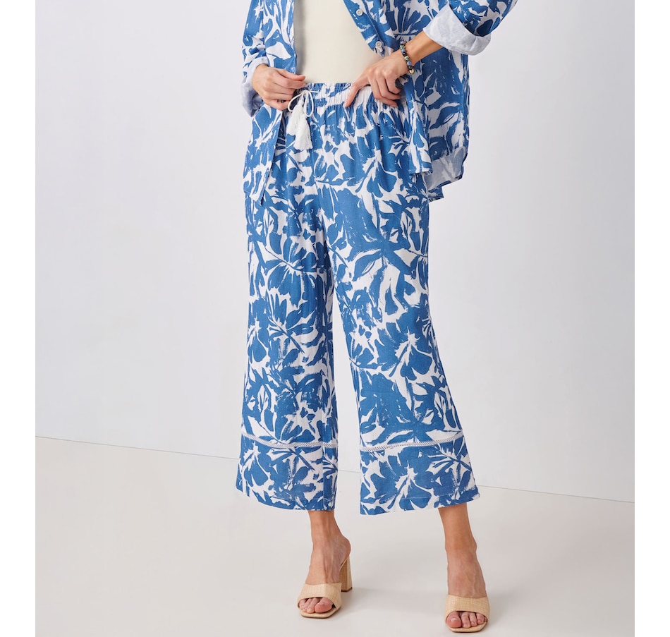 Image 514903_BLP.jpg, Product 514-903 / Price $39.33, Charlie Paige Linen Blend Printed Capri from Charlie Paige on TSC.ca's Fashion department