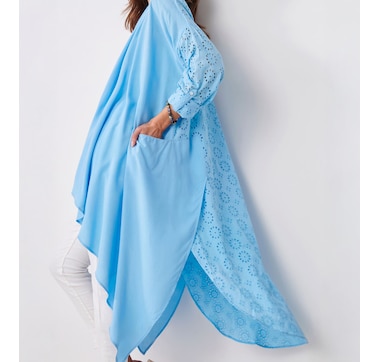 Charlie Paige Waterfall Eyelet Detail Kimono