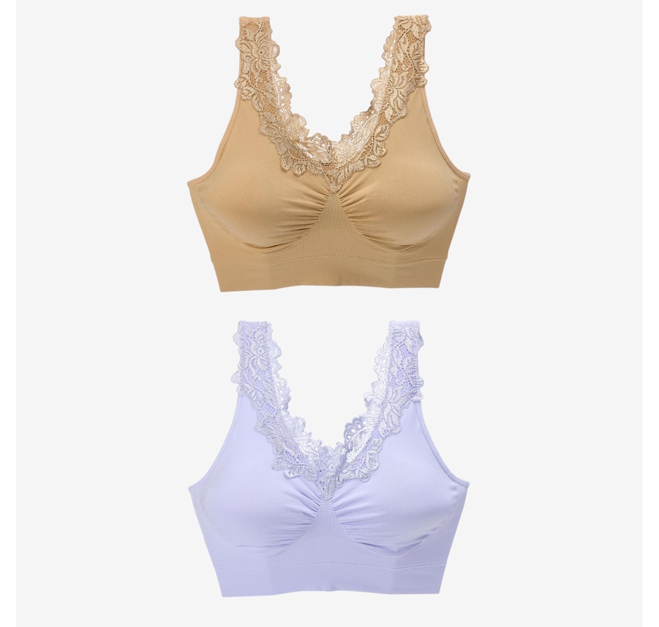 Image 514923_BGLAV.jpg, Product 514-923 / Price $29.33, Rhonda Shear Seamless Bra with Lace Inset (2-pack) from Rhonda Shear Shapewear on TSC.ca's Fashion department