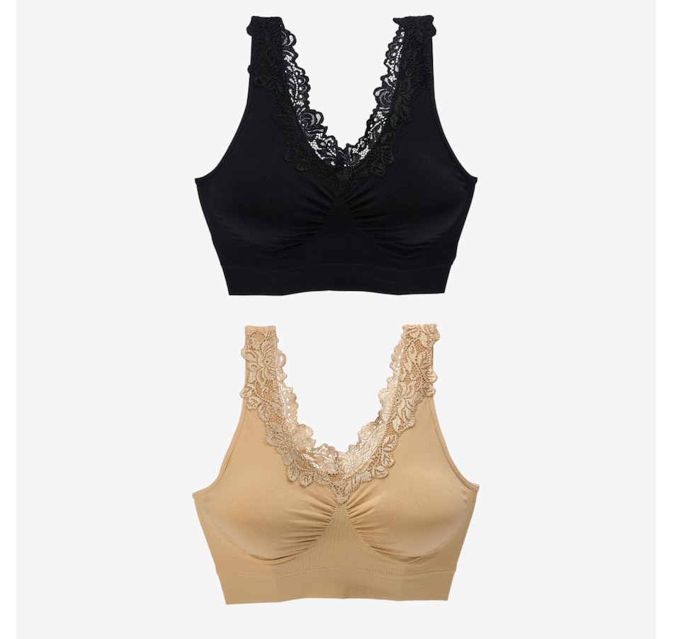Image 514923_BKBG.jpg, Product 514-923 / Price $29.33, Rhonda Shear Seamless Bra with Lace Inset (2-pack) from Rhonda Shear Shapewear on TSC.ca's Fashion department