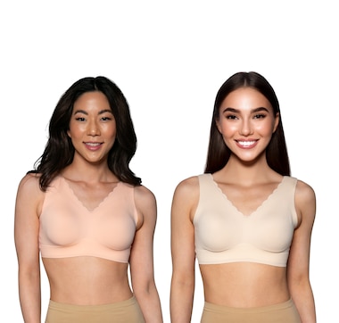 Rhonda Shear Invisible Edge Body Bra with Scalloped Edge (2-pack)