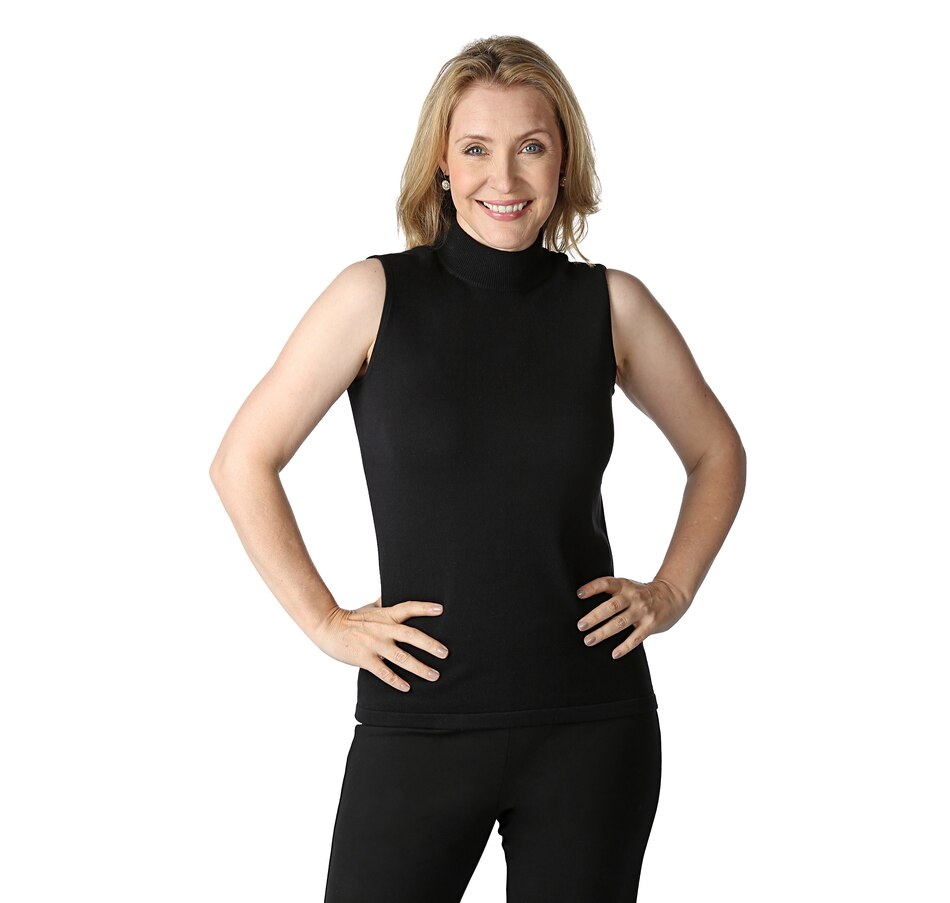 Image 520258_BLK.jpg, Product 520-258 / Price $24.33, Joan Rivers Mock Turtleneck Sleeveless Sweater from Joan Rivers on TSC.ca's Clothing & Shoes department