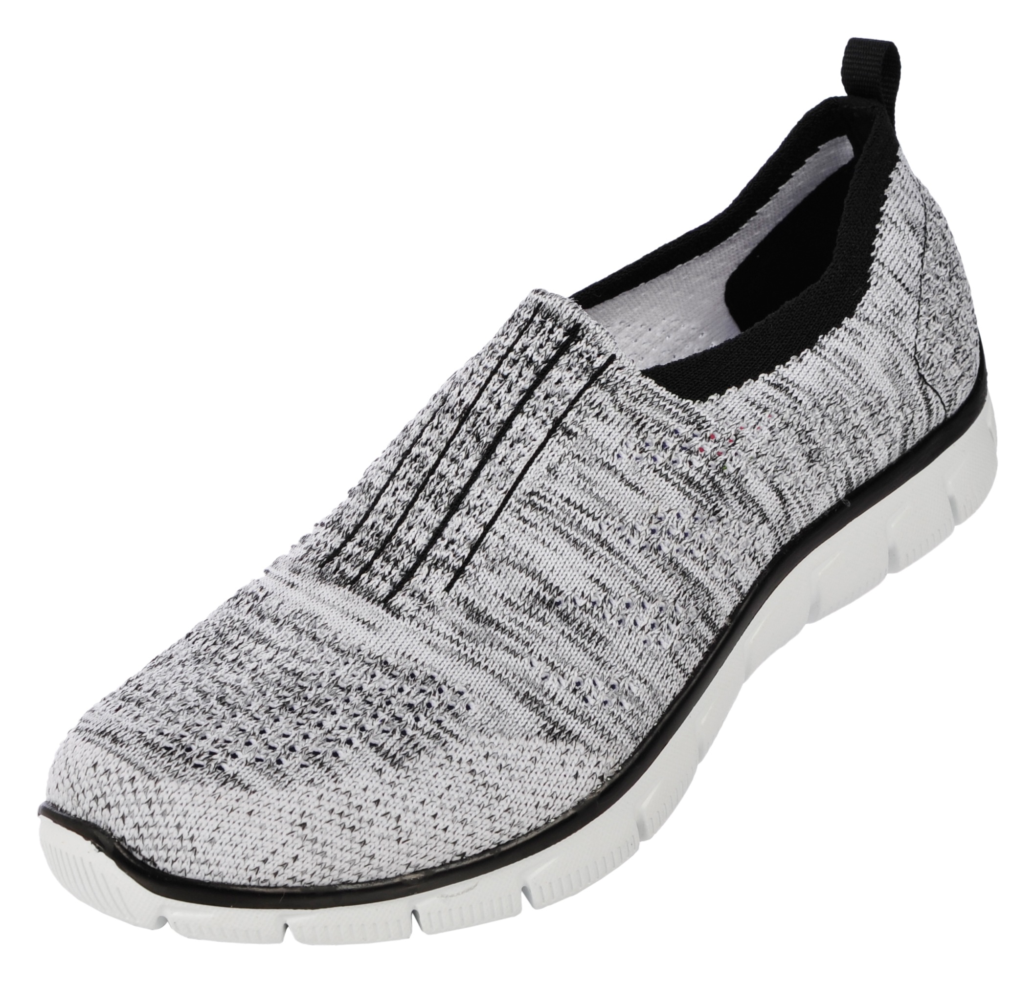 skechers stretch knit slip on sneakers