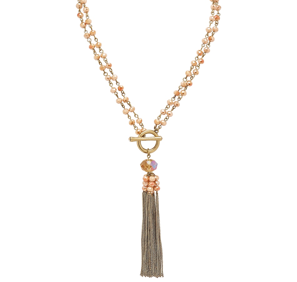 Buy Joan Rivers Beaded Toggle Necklace with Tassel - Jewellery ...