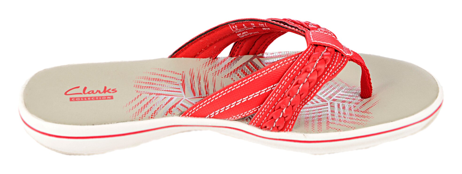 clarks red flip flops