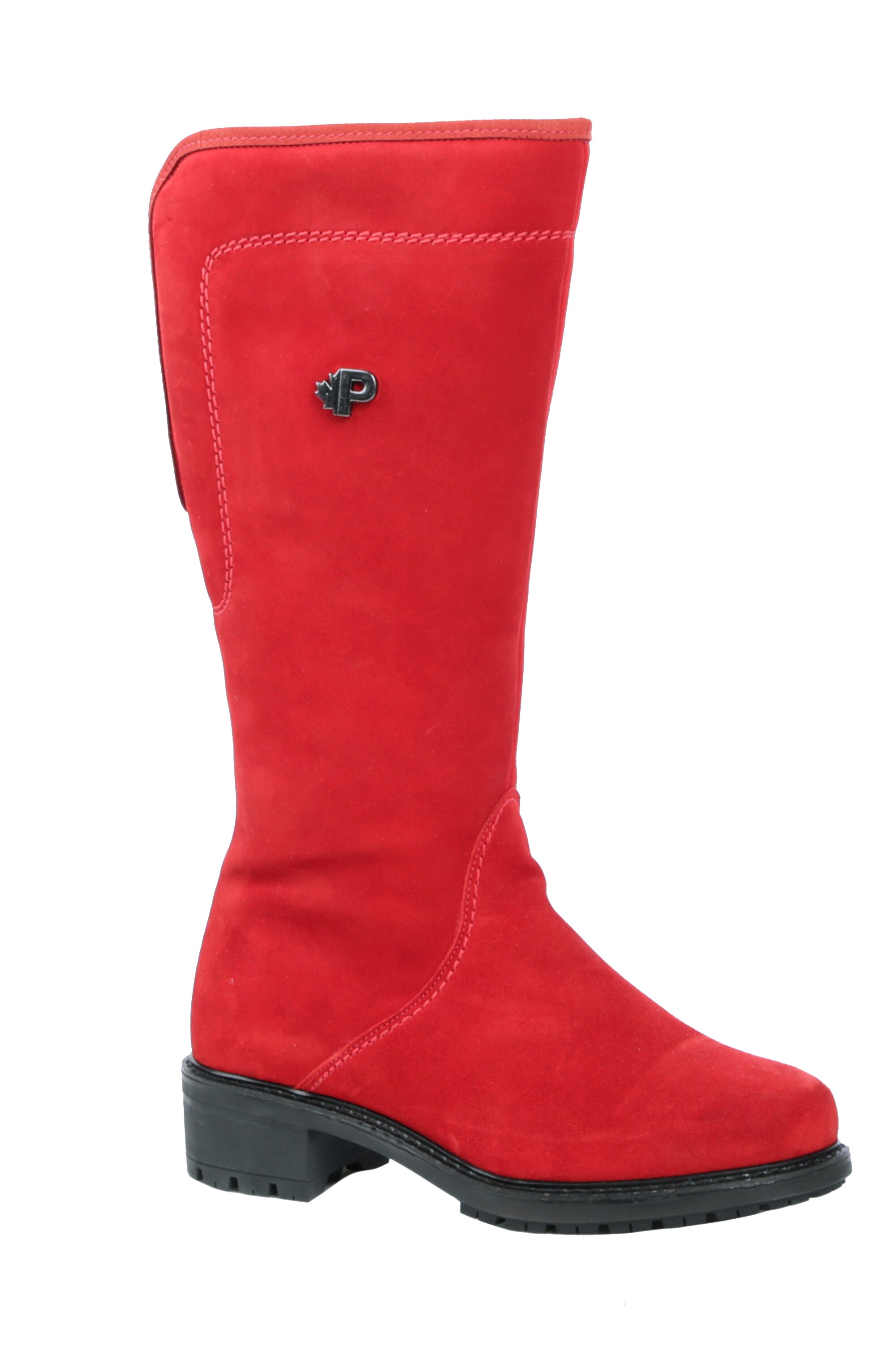 red suede tall boots