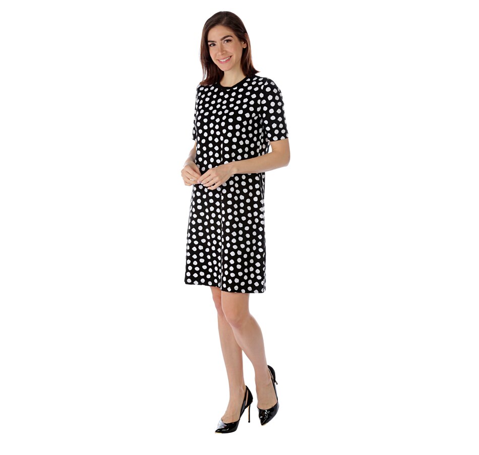 Image 524021_BKDT.jpg , Product 524-021 / Price $29.33 , Isaac Mizrahi Live! Printed T-Shirt Dress from Isaac Mizrahi Fashion on TSC.ca's Fashion department