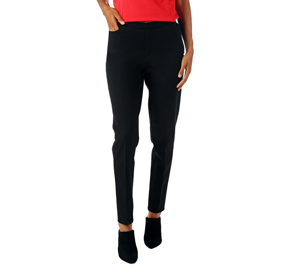 Image 524761_JTBK.jpg , Product 524-761 / Price $24.33 , Isaac Mizrahi Live! 24/7 Stretch Full Length Slim Pull On Pant from Isaac Mizrahi Fashion on TSC.ca's Fashion department