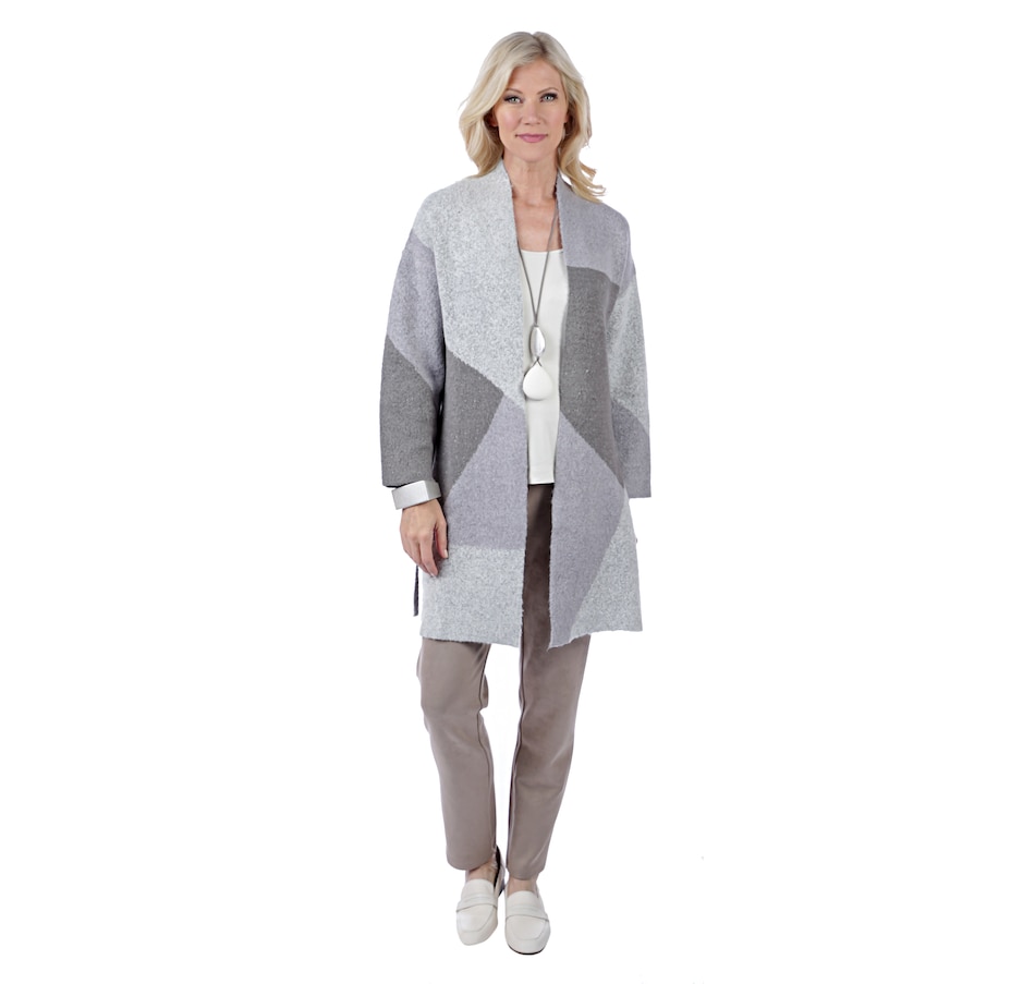 Image 526136_CHCMB.jpg , Product 526-136 / Price $79.77 , MarlaWynne Color Block Sweater Knit Cardigan from MarlaWynne Fashions on TSC.ca's Fashion department