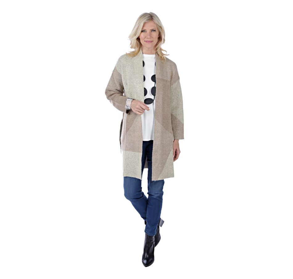 Image 526136_LATCO.jpg , Product 526-136 / Price $159.90 , MarlaWynne Color Block Sweater Knit Cardigan from MarlaWynne Fashions on TSC.ca's Fashion department