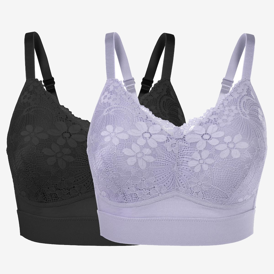 Image 526768_BKLV.jpg, Product 526-768 / Price $19.33, Rhonda Shear Molded Cup Bra with Lace Overlay (2-pack) from Rhonda Shear Shapewear on TSC.ca's Fashion department